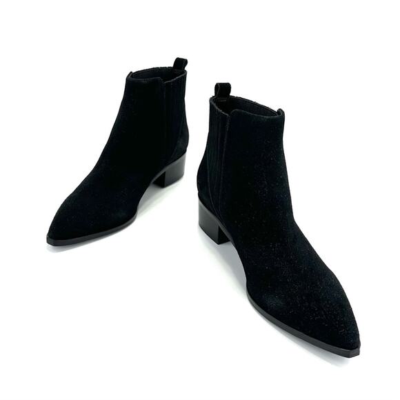 Marc Fisher LTD Yolli Women Black Ankle Boot Size 6 Suede Block Heel Bootie New - Picture 11 of 16